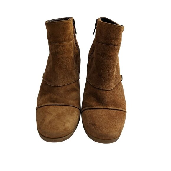 J. Crew Women's Greer Brown Leather Wedge Ankle Booties # 49152 size 7.5 - Picture 1 of 10